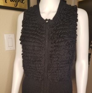 BCBG  runway loop knitted zipper vest.
